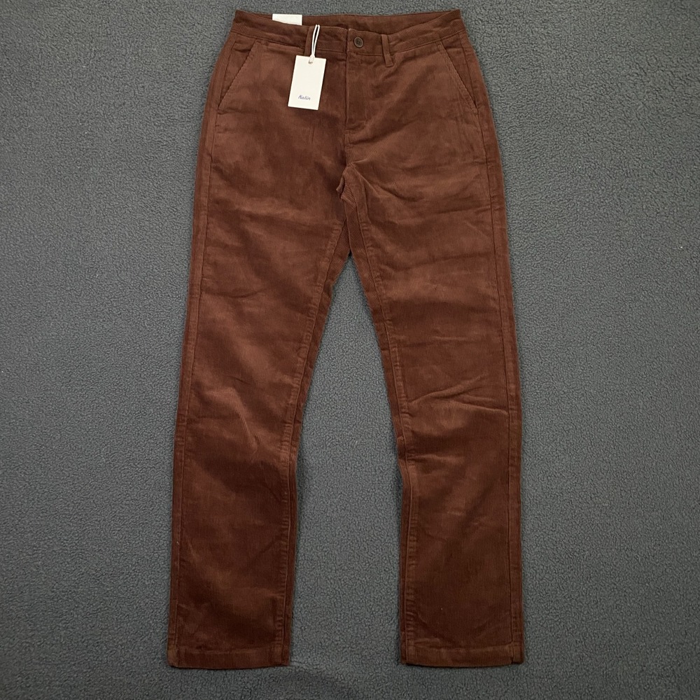 Katin Corey Corduroy Pant Mens 30x32 Slim Straight Chino Mahogany Brown